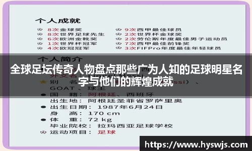 全球足坛传奇人物盘点那些广为人知的足球明星名字与他们的辉煌成就